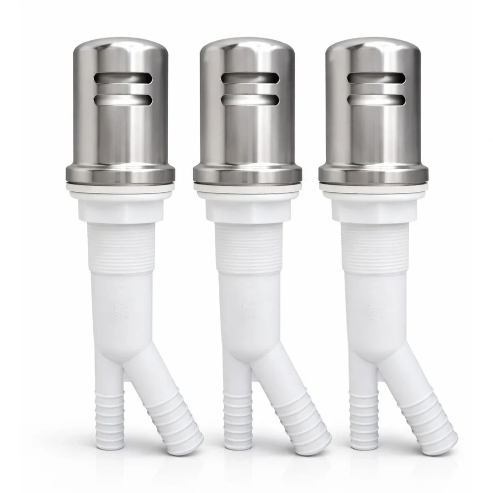 Westbrass D200-1-20 Dishwasher Air Gap Stainless Steel 3 Pack Kitchen Sink